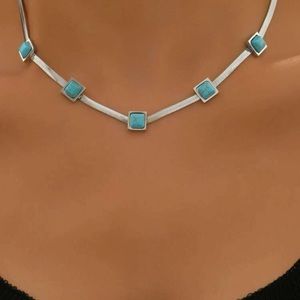 Silver Tone Turquoise Necklace